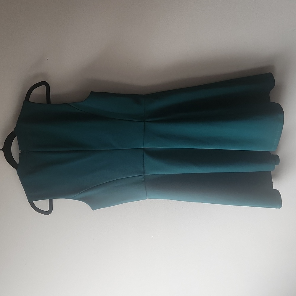 Madewell Anywhere Skater Dress Women Emerald Fit & Flare Back Zip Lined, size 8 - Picture 10 of 11